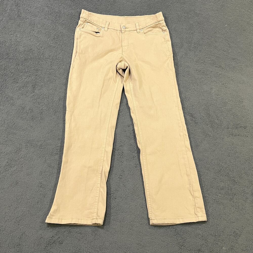 Denim & Co. Tan Beige Cotton Blend Stretch Straight Leg Pants Women's Size 14